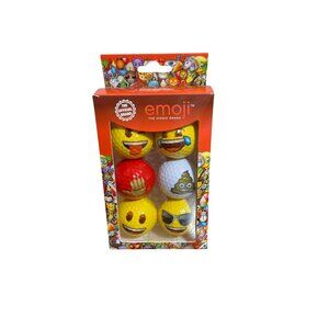 6-Pack Emoji Golf Balls With Fun Faces - Yellow Red & White - Official Emoji Bra